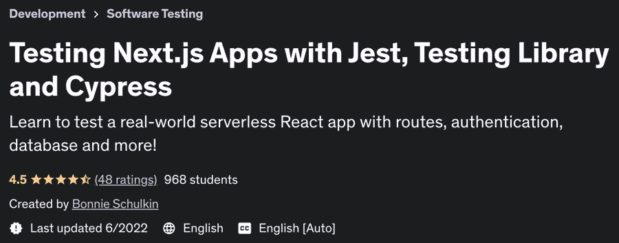 Testing Next.js Apps with Jest, Testing Library and Cypress