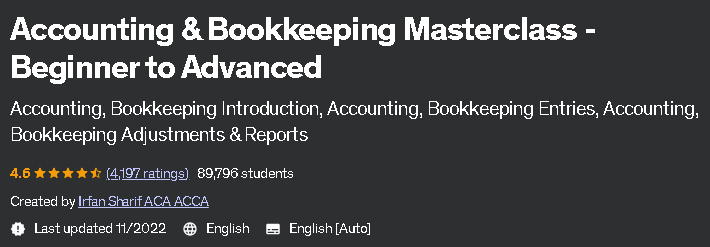 Accounting & Bookkeeping Masterclass - Beginner to Advanced