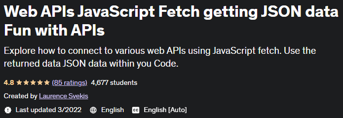 Web APIs JavaScript Fetch getting JSON data Fun with APIs