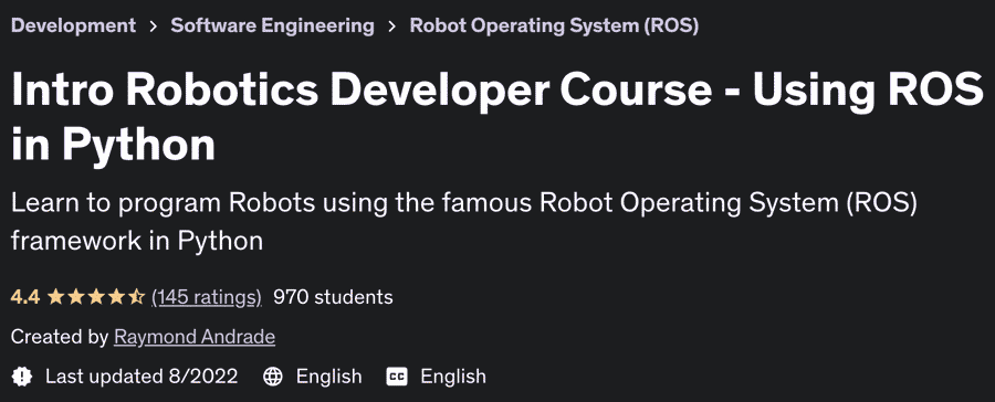 Intro Robotics Developer Course - Using ROS in Python