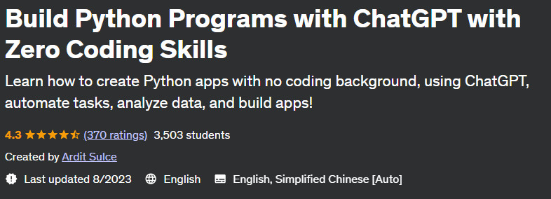 Build Python Programs with ChatGPT with Zero Coding Skills 