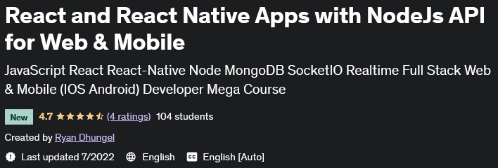 React and React Native Apps with NodeJs API for Web & Mobile