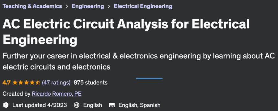 AC Electric Circuit Analysis for Electrical Engineering