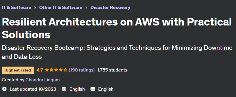 Resilient Architectures on AWS with Practical Solutions 