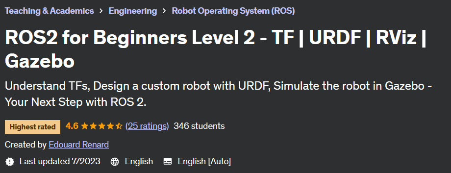 ROS2 for Beginners Level 2 - TF 