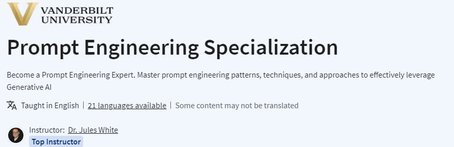 Prompt Engineering Specialization