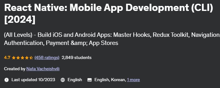 React Native_ Mobile App Development (CLI) (2024)
