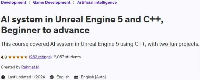 AI system in Unreal Engine 5 and C++, Beginner to advance