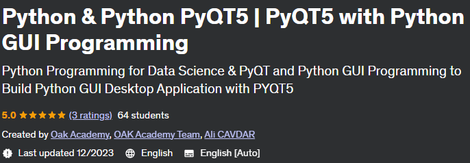 Python & Python PyQT5 |  PyQT5 with Python GUI Programming 