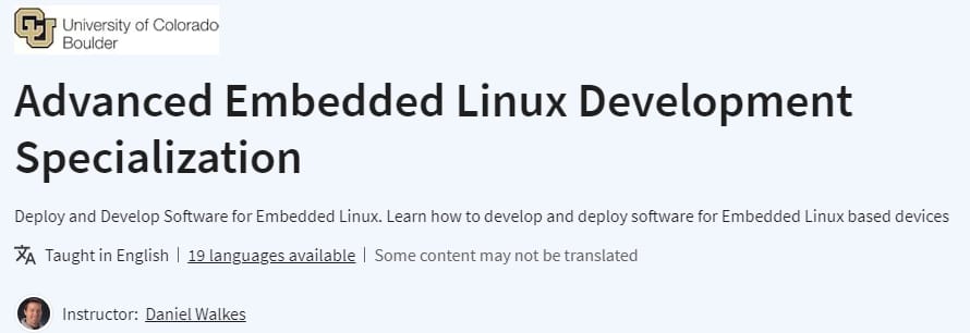 Advanced Embedded Linux Development Specialization