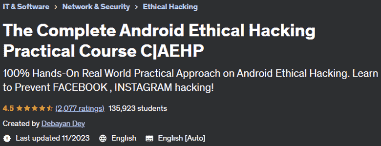 The Complete Android Ethical Hacking Practical Course C|AEHP