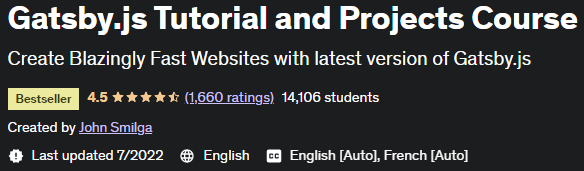 Gatsby.js Tutorial and Projects Course