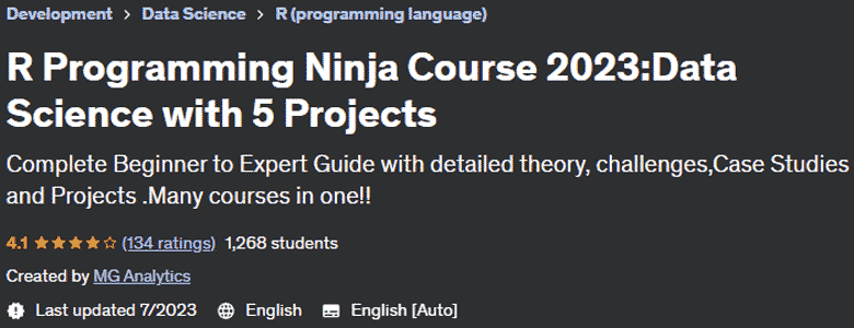 R Programming Ninja Course 2023: Data Science with 5 Projects