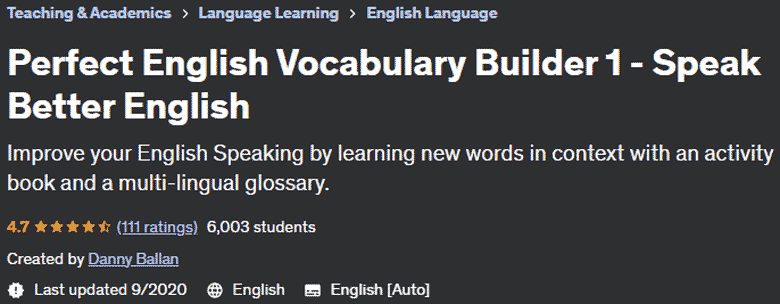 Perfect English Vocabulary Builder 1 - Speak Better English