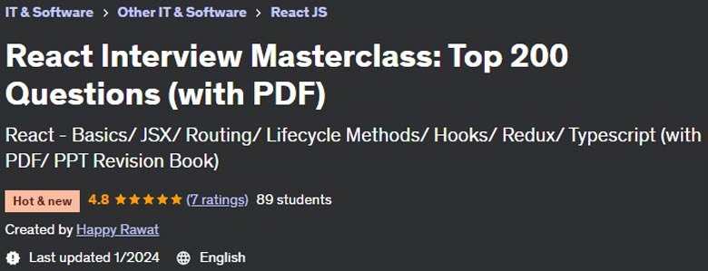 React Interview Masterclass: Top 200 Questions (with PDF)