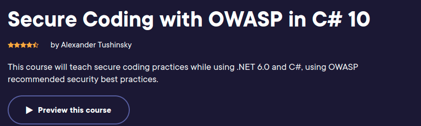 Secure Coding with OWASP in C# 10