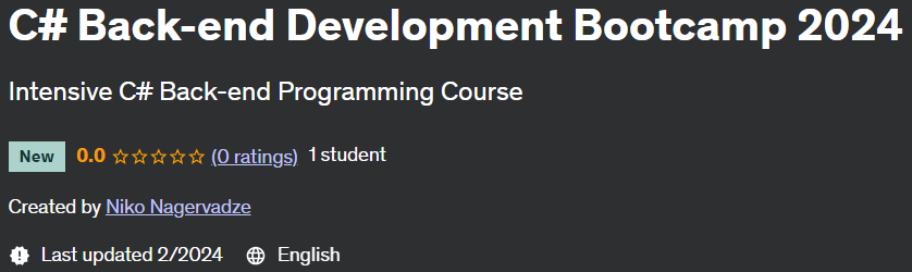 C# Back-end Development Bootcamp