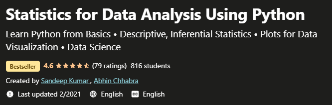 Statistics for Data Analysis Using Python