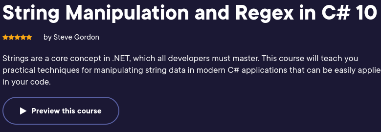 String Manipulation and Regex in C# 10