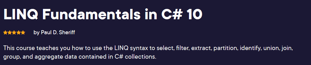 LINQ Fundamentals in C# 10