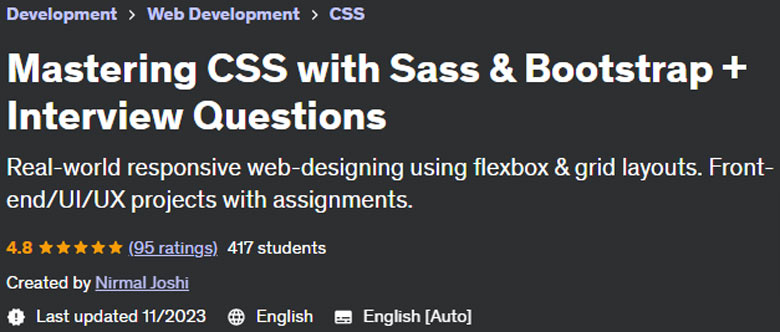 Mastering CSS with Sass & Bootstrap + Interview Questions