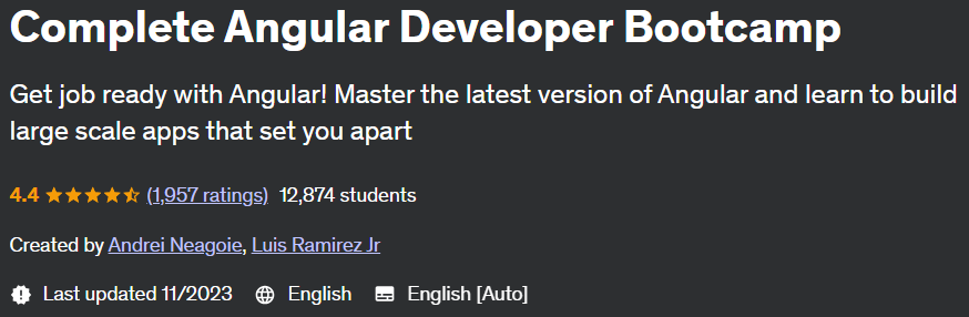 Complete Angular Developer Bootcamp