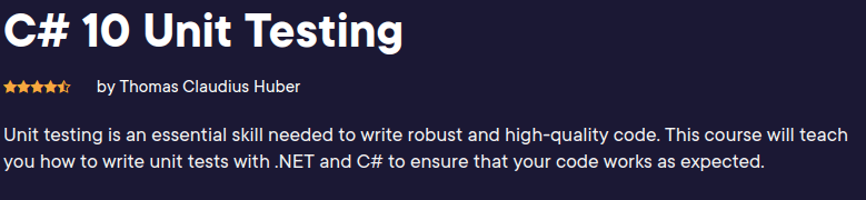C# 10 Unit Testing