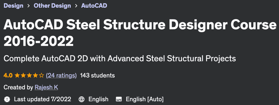 AutoCAD Steel Structure Designer Course 2016-2022