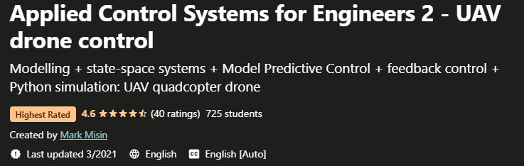 Applied Control Systems for Engineers 2 - UAV drone control