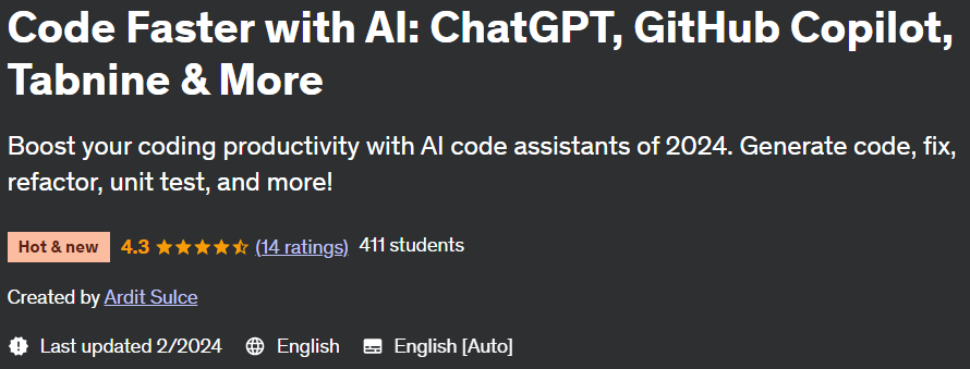 Code Faster with AI: ChatGPT, GitHub Copilot, Tabnine & More