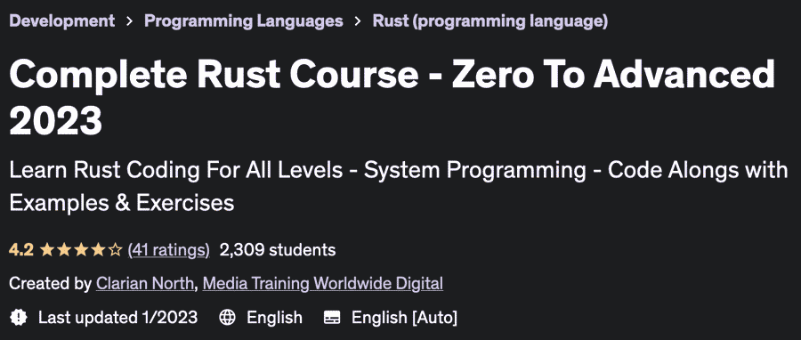 Complete Rust Course - Zero To Advanced 2023