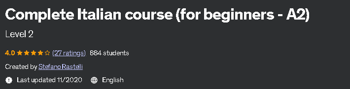 Complete Italian course (for beginners - A2)