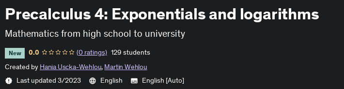 Precalculus 4: Exponentials and logarithms