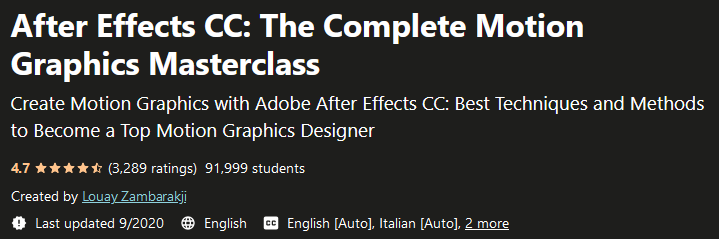 After Effects CC: The Complete Motion Graphics Masterclass