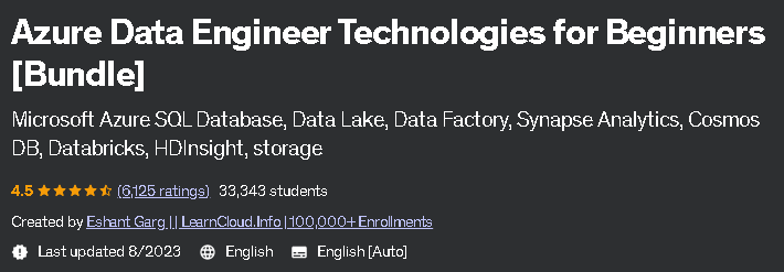 Azure Data Engineer Technologies for Beginners (Bundle)