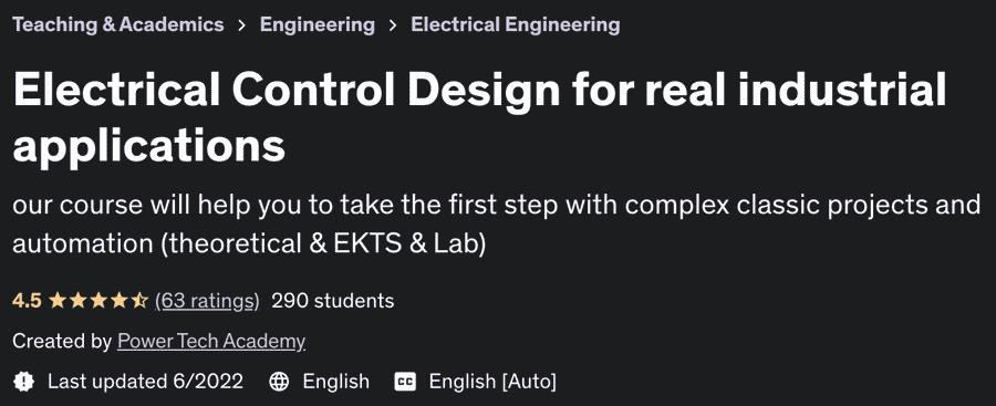 Electrical Control Design for real industrial applications