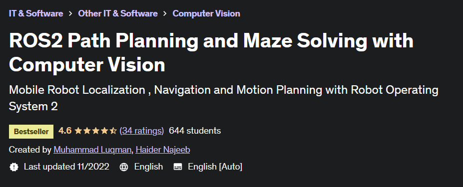 ROS2 Path Planning and Maze Solving with Computer Vision