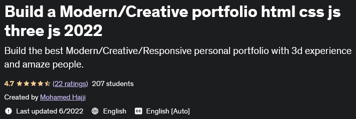 Build a Modern/Creative portfolio html css js three js