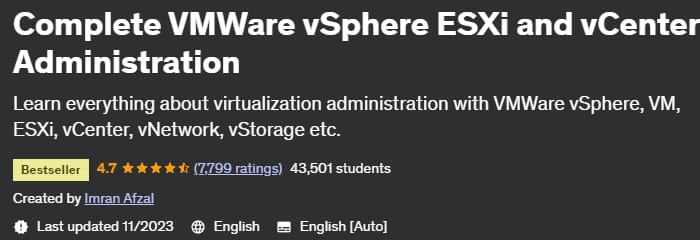 Complete VMWare vSphere ESXi and vCenter Administration