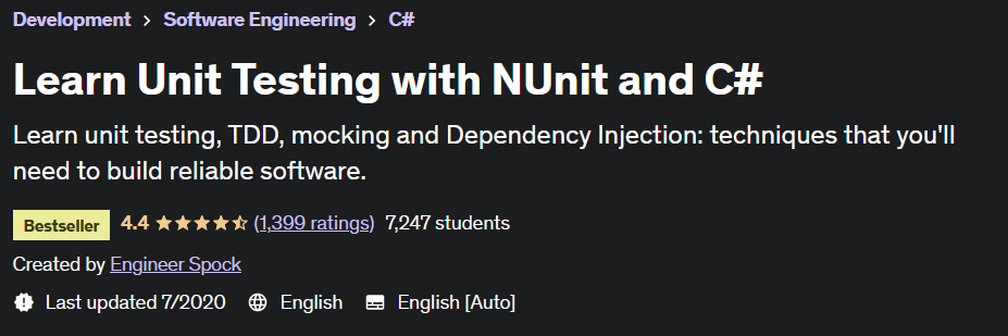 #Learn Unit Testing with NUnit and C