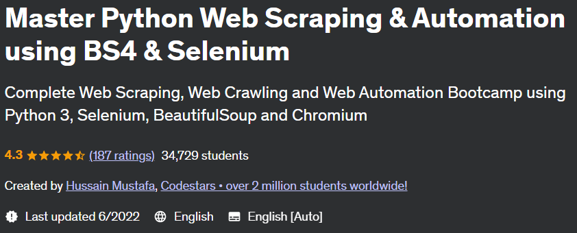 Master Python Web Scraping & Automation using BS4 & Selenium