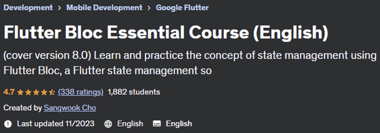 Flutter Bloc Essential Course (English)