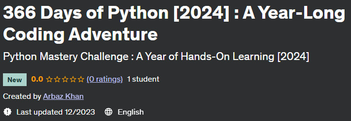 366 Days of Python (2024) : A Year-Long Coding Adventure 