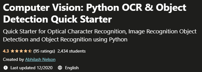 Computer Vision Python OCR Object Detection Quick Starter