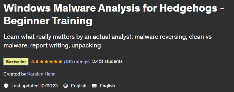 Windows Malware Analysis for Hedgehogs - Beginner Training