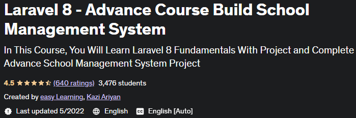 Laravel 8 - Advance Course Build School Management System