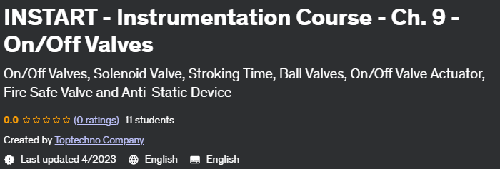 Instart - Instrumentation Course - Ch.  9 - On_Off Valves