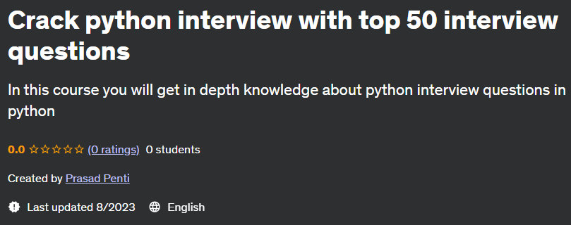 Crack python interview with top 50 interview questions