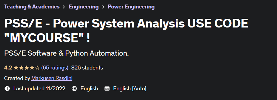 PSS/E - Power System Analysis