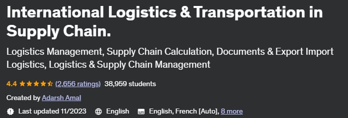 International Logistics & Transportation in Supply Chain.